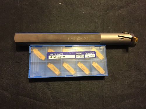 Korloy 6-450-124L 3/4&#034; Bar w/ Box of Toolmex MRMN400-M NC3030 Carbide Inserts