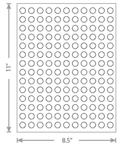 100 sheets white laser inkjet .50&#034; round circle dots inventory 15400 labels for sale