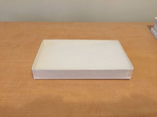 CASE: cotton filled box, wht, 7.5&#034;x4.5&#034;x1&#034;, clear top, wht cotton insert (50/cs)