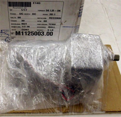 Leeson m11250003.00 1/17hp 60rpm 90vdc pz series parallel gearmotor for sale