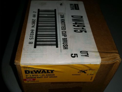 Masterpak New Case DeWalt 3&#034; Carbon Knot Cup Brush DW4915 Case lot of 5