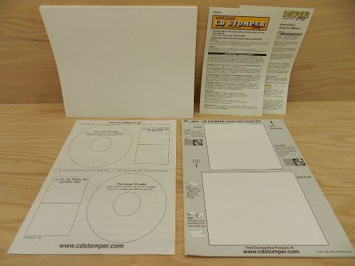 62 Stomper Pro Format Compatible CD-DVD Labels + 12 J-Card Insert Sets