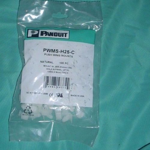 Panduit PWMS-H25-C  Winged Push Mounts  BAG 100