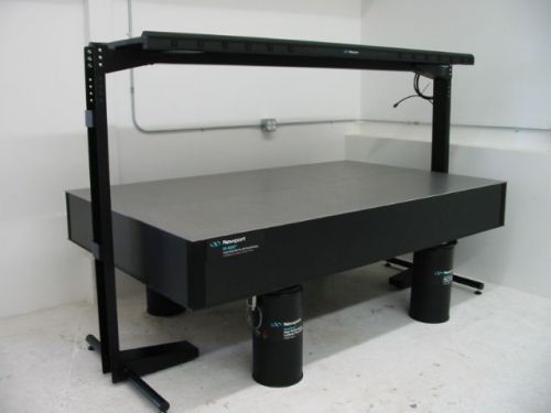 NEWPORT RS-4000 4&#039; x 8&#039;  OPTICAL TABLE ~ I-2000 SELF LEVEL ISOLATORS ~ ATS SHELF