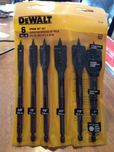 DeWALT 6 Pc Spade Bit Set 3/8 1/2 5/8 3/4 7/8 1 DW1587