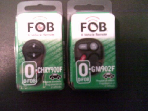 LOT OF 2 O-CHRY900F AND O-GM902F Keyless Entry Remote Control, 3 Button Fobs.NEW