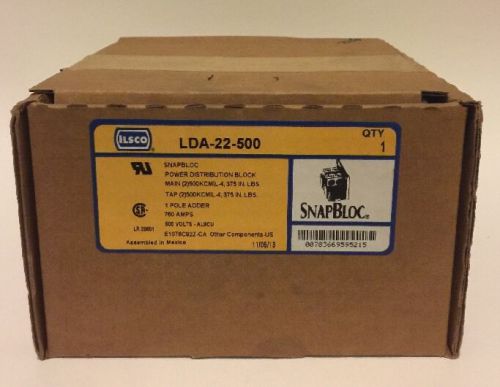 Lot of 3 ILSCO LDA-22-500 600 VOLTS SNAPBLOC POWER DISTRIBUTION BLOCK 600 VOLTS