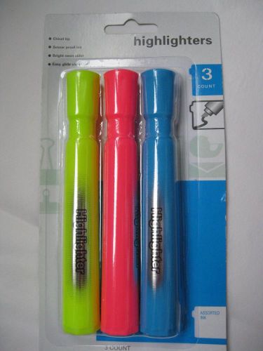Lot of 6 packages of 3 CHISEL TIP Highlighter Markers LARGE SIZE