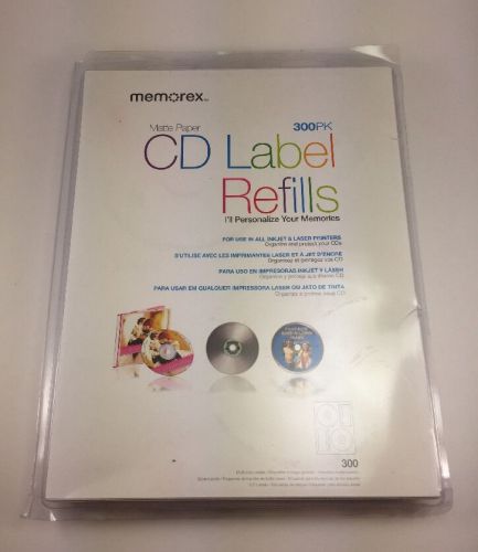 Memorex White CD Labels Matte Finish 300 Count 73950837A