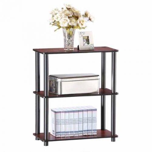 Three Tier No-Tools Compact Multipurpose Shelf Display Rack Storage Black