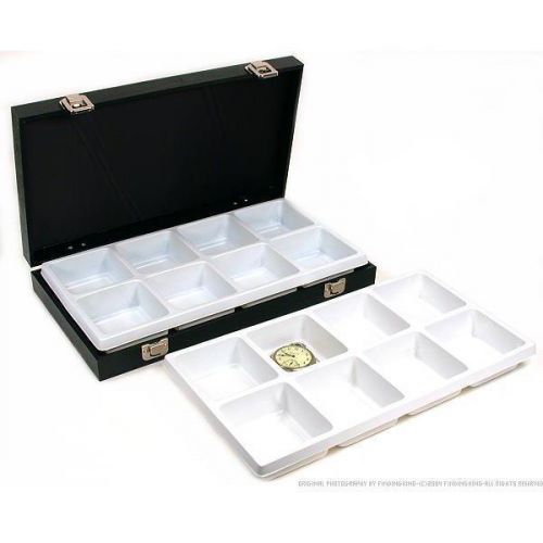 16 Pocket Watch Jewelry White Display Tray Travel Case