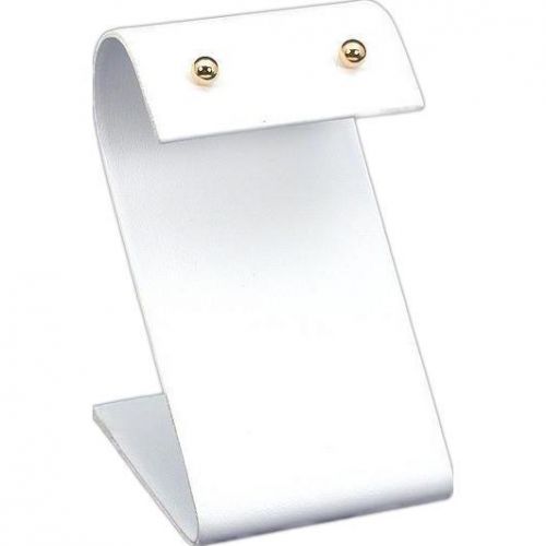 White Faux Leather Jewelry Display &#034;S&#034; Earring Stand