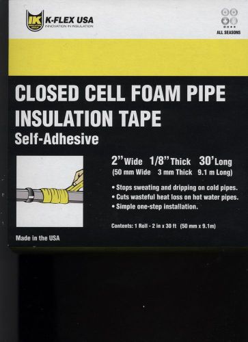K-Flex USA Pipe Close Cell Insulation Tape 2&#034;X 30&#039; Self-Adhesive 50mm X 9.1m