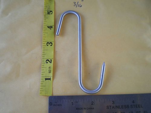 10 PCS. HEAVY DUTY STAINLESS STEEL MEDIUM MEAT/POULTRY S HOOK, 5&#034; X 5MM.