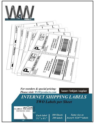 W4w half sheet self adhesive internet shipping labels comparable to  5126 for sale
