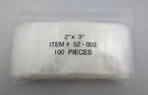 100 2X3 WHITE BLOCK ZIP LOCK RESEALABLE  POLY BAGS