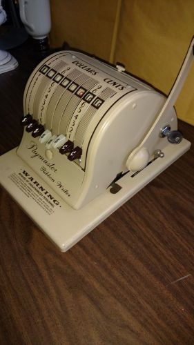 PAYMASTER VINTAGE SERIES 8000  CHECK RIBBON WRITER  W/ KEY...!!