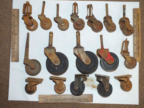 Vintage Steel Caster Wheels Industrial Steampunk Antique Metal Lot E