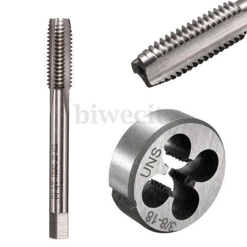 3/8-18UNEF Thread Tap Hand Tap + Round Die HSS Tapping Hand Cutting Tool Set