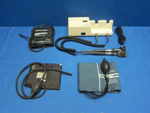 Welch Allyn 767 Wall Transformer with Otoscope Heads 25020A &amp; 11610 + BP Cuff