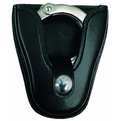 Gould &amp; Goodrich K86 Open Top Cuff Case Plain Black/Nickel Snaps Fits 2.25&#034; Belt