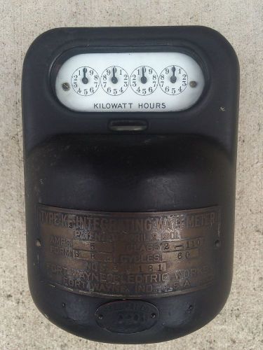 VINTAGE FORT WAYNE ELECTRIC WORKS WATTHOUR METER - 5  AMP - TYPE  K3