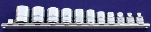 Snap On Tools 11 Piece 3/8&#034; Drive Shallow 12 Pt. Socket Set  1/4&#034;-7/8, F081-F281