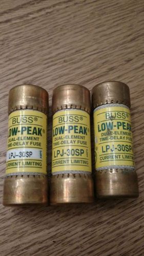 Buss LPJ-30SP Low-Peak Fuse 600V 30A Lot Of 3