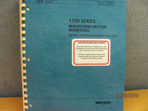 Tektronix 1750 Series WF/Vector Monitors B030000-Up Instructions/schematics