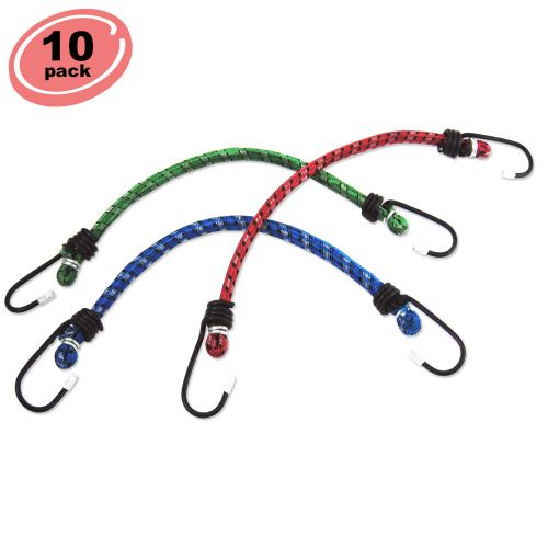 10pc Bungee Cord 54&#034; inch Heavy Duty Straps 2 Hooks Tie Down Set