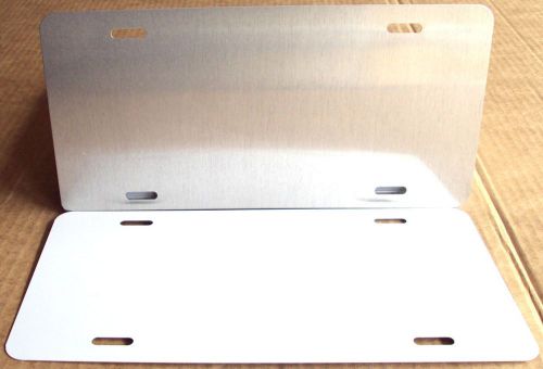 10 pcs..025 gloss white / clear,( no mask )  aluminum license plate/tags blanks. for sale