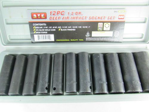 DRIVE DEEP AIR IMPACT 1/2 INCHES 12 PC SOCKET SET WITH CASE (S.A.E.)