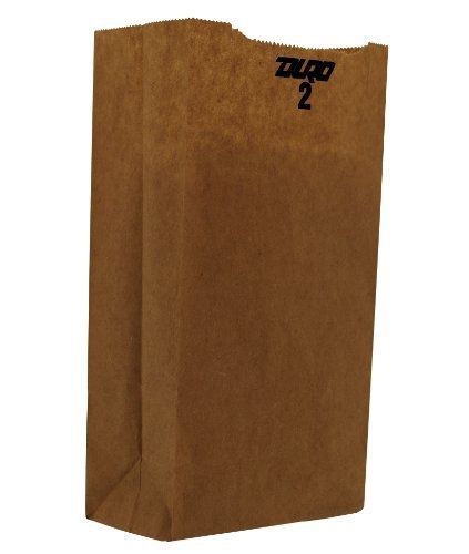 Duro Grocery Bag, Kraft Paper, 2 lb Capacity, 4-5/16&#034;x2-7/16&#034;x7-7/8&#034; 500 ct, ID#