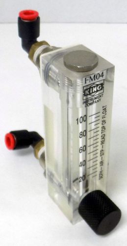 King instrument 0-100 scfh-air-stp-read top of float rotameter flow meter for sale