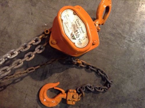 Vanguard steel vch-150 1 1/2 ton 40&#034; lift manual chain hoist for sale