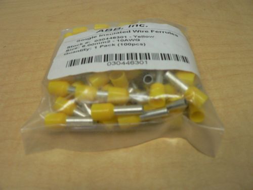 Abb, inc single insulated wire ferrules size 6.00mm2 - 10awg 100pcs yellow for sale