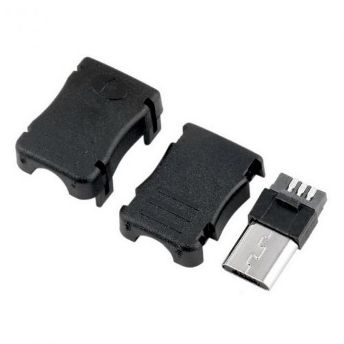 10pcs micro usb t port male 5 pin plug socket connector plastic cover for diy lx for sale