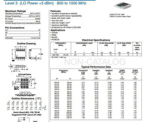 Frequency Mixer 800 to 1000 MHz MBA-10L Minicircuits LOT of 25