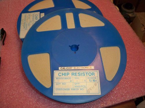 CHIP RESISTORS, 20,000 PCS -4 REELS- POWER 1/4W-TOL. 5%