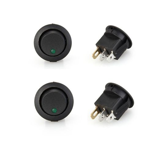 High Quality 4 Led Rocker Indicator Switch 3 Pin On-Off 12V Dc Green