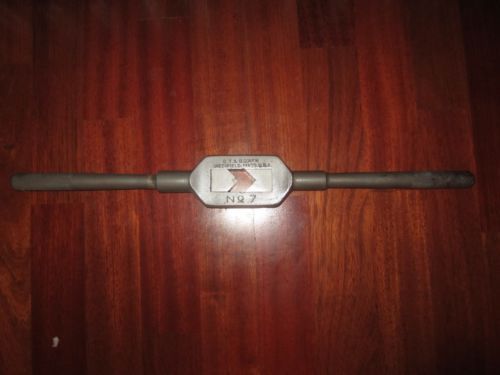 Vintage Greenfield G T &amp; D No 7 Tap Wrench Machinist Mechanic USA Tool 19&#034; Long