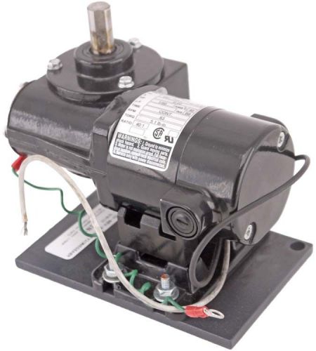 Bodine electric 24a0bepm-3f 63rpm 1/50hp 130vdc 40:1 ratio gearmotor parts for sale