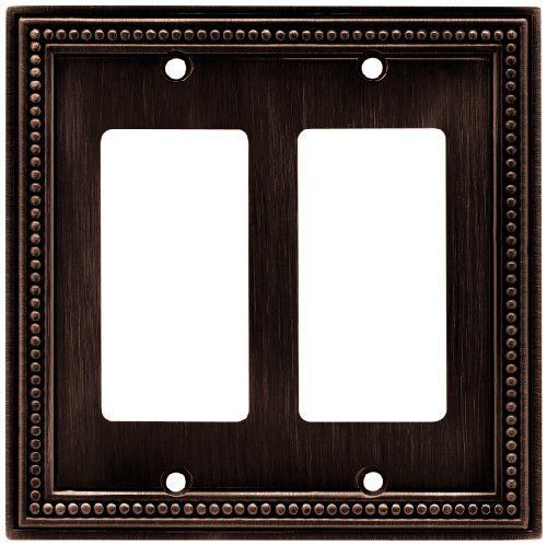 NEW Liberty Hardware 64405 Beaded Single Decorator Wall Plate  Venetian Bronze