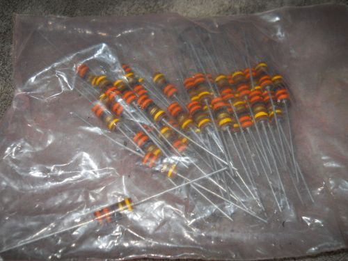 40) carbon comp resistors- 33 ohms, 4%, 2 watt, new resistors for sale