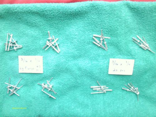 RIVET 40 pcs ALUMINUM POP RIVETS 20 pcs EACH 3/16&#034; x 3/4&#034; &amp; LG FLANGE 3/16&#034; x3/4