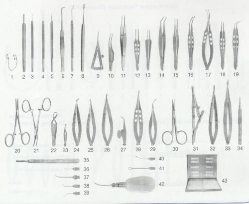 EXTRA CAPSULAR CATARACT EXTRACTION SET ECCE SET OF 41 INSTRUMENTS OPHTHALMIC