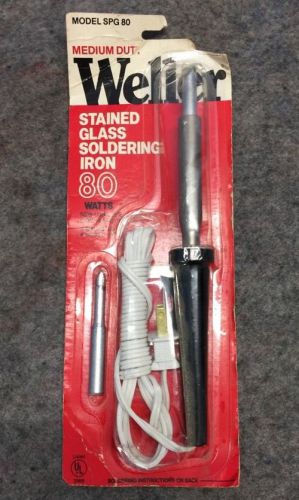 Vtg NOS Weller Soldering Iron SPG 80 Watt 2 Tips 3/8 1/4 Stained Glass Made USA