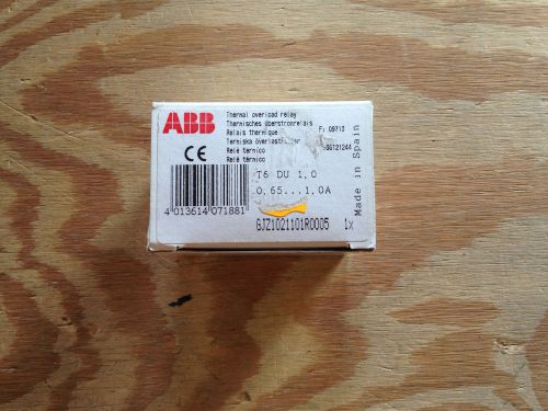 ABB T6DU1.0 MINI THERMAL OVERLOAD RELAY B SERIES 0.65-1.0A *NEW IN BOX!*