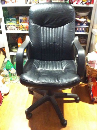 Black PU Faux Leather Desk Office Swivel Chair