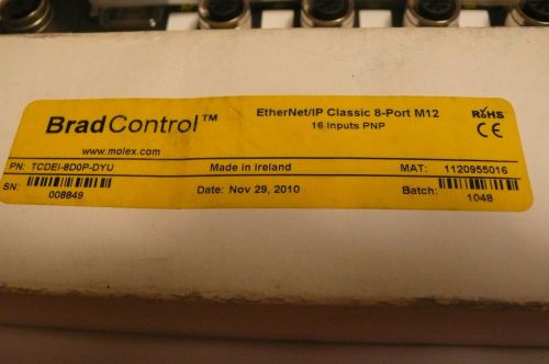 BRAD CONTROL TCDEI-8D0P-DYU POWER DISTRIBUTION BLOCK 8-PORT M12